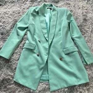 Pretty little thing green dress blazer